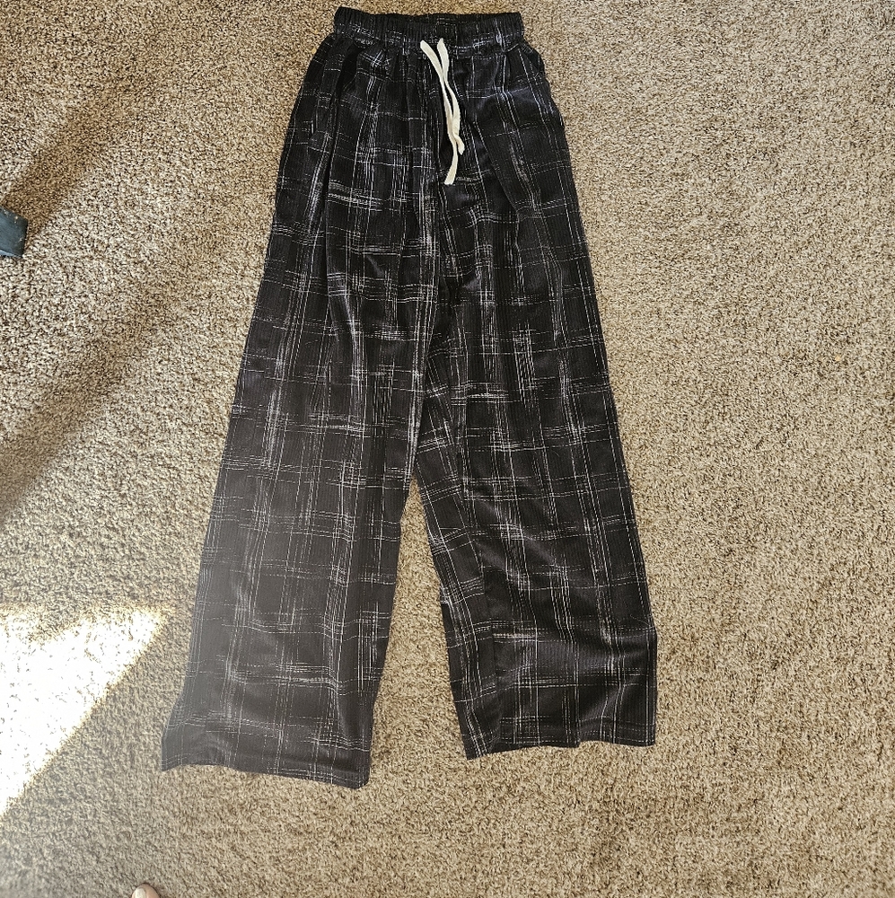 Black Plaid Lounge Pants